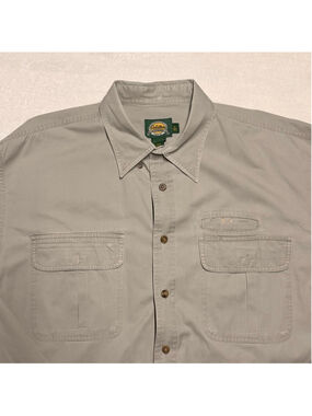 Men's Cabela's Outdoor Button Down Shirt XLT Beige Double Pocket